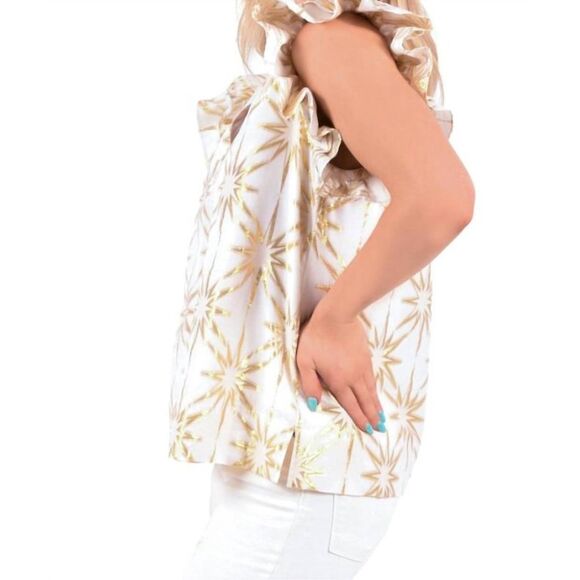Emily McCarthy NWT Maggie Top in Gold Burst Size M - Picture 2 of 7